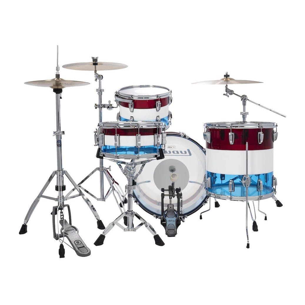 Ludwig Vistalite 3pc Pro Beat Drum Set 50th Anniversary Red/White/Blue